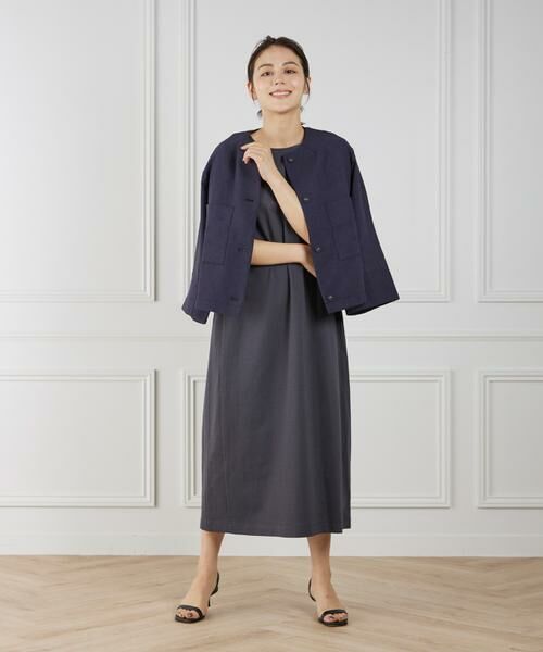 7-IDconcept / セブンアイディーコンセプト ノーカラージャケット | 《大きいサイズ》カラミノーカラージャケット | 詳細8