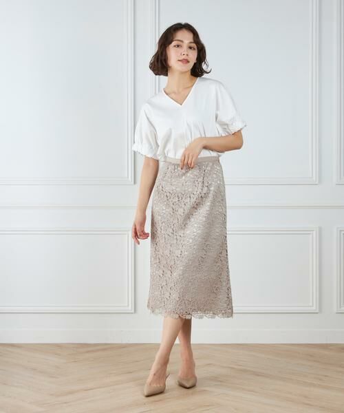 7-IDconcept / セブンアイディーコンセプト ミニ・ひざ丈スカート | レースセミタイトスカート | 詳細13