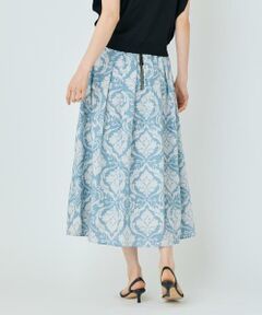 7-IDconcept / セブンアイディーコンセプト ミニ・ひざ丈スカート | プリントギャザースカート