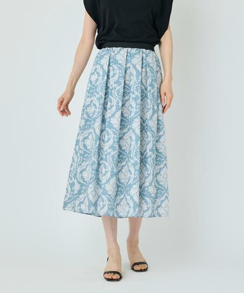 7-IDconcept / セブンアイディーコンセプト ミニ・ひざ丈スカート | プリントギャザースカート | 詳細9