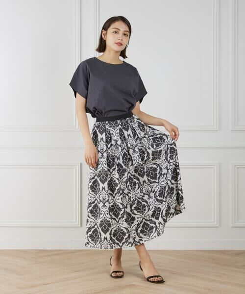 7-IDconcept / セブンアイディーコンセプト ミニ・ひざ丈スカート | 《大きいサイズ》プリントギャザースカート | 詳細5