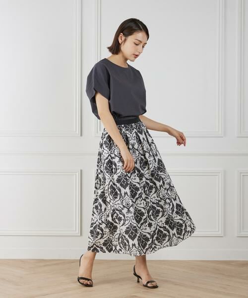 7-IDconcept / セブンアイディーコンセプト ミニ・ひざ丈スカート | 《大きいサイズ》プリントギャザースカート | 詳細6