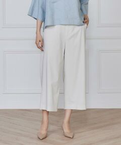7-IDconcept / セブンアイディーコンセプト ショート・ハーフ・半端丈パンツ | 《大きいサイズ》リネン混ワイドクロップトパンツ