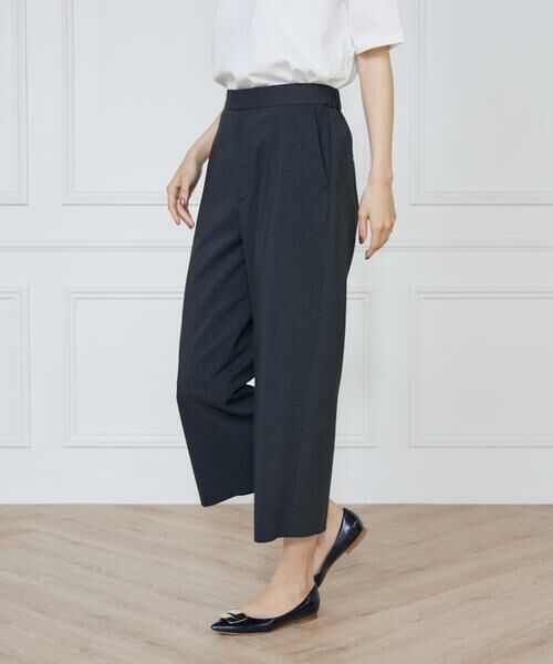 7-IDconcept / セブンアイディーコンセプト ショート・ハーフ・半端丈パンツ | 《大きいサイズ》リネン混ワイドクロップトパンツ | 詳細1