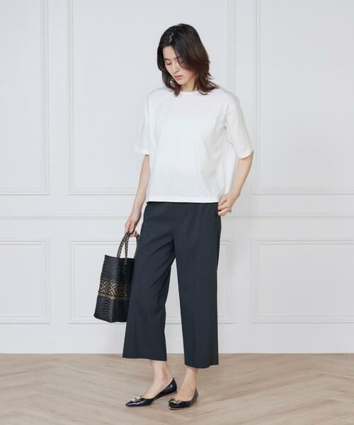 7-IDconcept / セブンアイディーコンセプト ショート・ハーフ・半端丈パンツ | 《大きいサイズ》リネン混ワイドクロップトパンツ | 詳細3