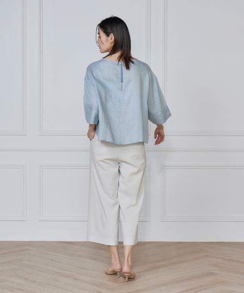 7-IDconcept / セブンアイディーコンセプト ショート・ハーフ・半端丈パンツ | 《大きいサイズ》リネン混ワイドクロップトパンツ | 詳細7