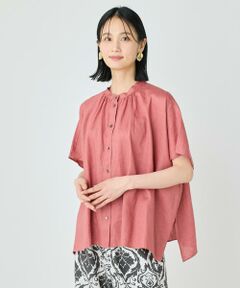 7-IDconcept / セブンアイディーコンセプト シャツ・ブラウス | ポンチョ風バンドカラーブラウス