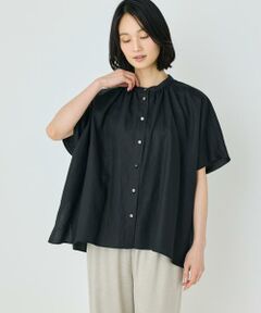 7-IDconcept / セブンアイディーコンセプト シャツ・ブラウス | ポンチョ風バンドカラーブラウス