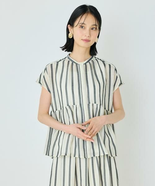 7-IDconcept / セブンアイディーコンセプト シャツ・ブラウス | カラミストライプブラウス | 詳細9