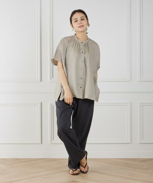 7-IDconcept / セブンアイディーコンセプト シャツ・ブラウス | 《大きいサイズ》ポンチョ風バンドカラーブラウス | 詳細10