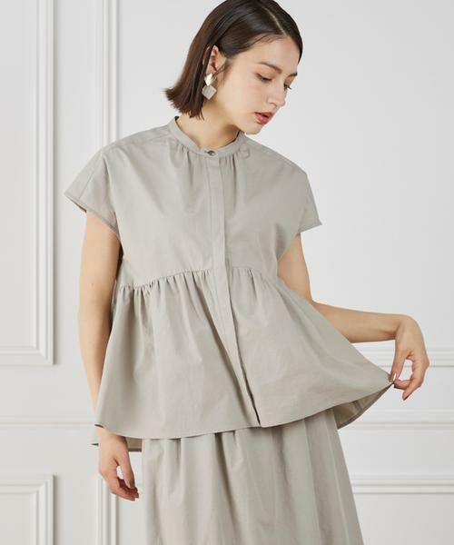 7-IDconcept / セブンアイディーコンセプト シャツ・ブラウス | ペプラムブラウス(ベージュ2)