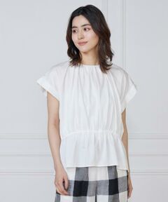 7-IDconcept / セブンアイディーコンセプト Tシャツ | 《大きいサイズ》シャーリングカットブラウス