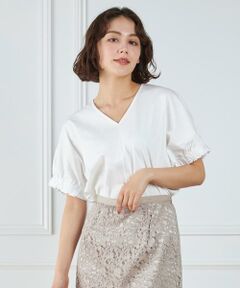 7-IDconcept / セブンアイディーコンセプト Tシャツ | 《大きいサイズ》ギャザースリーブプルオーバー