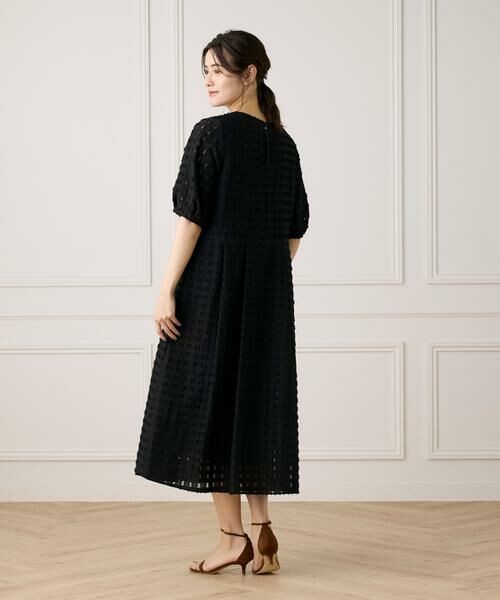 7-IDconcept / セブンアイディーコンセプト ミニ丈・ひざ丈ワンピース | パフスリーブジャカードワンピース | 詳細5