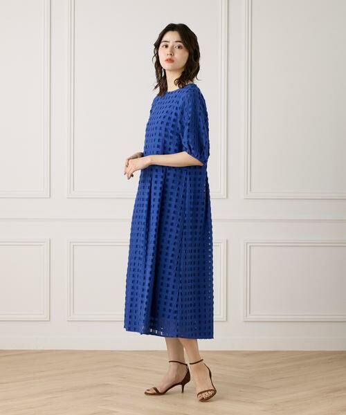7-IDconcept / セブンアイディーコンセプト ミニ丈・ひざ丈ワンピース | パフスリーブジャカードワンピース | 詳細8