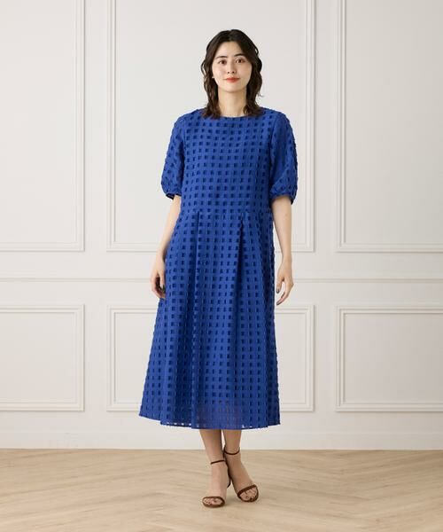7-IDconcept / セブンアイディーコンセプト ミニ丈・ひざ丈ワンピース | 《大きいサイズ》パフスリーブジャカードワンピース | 詳細6