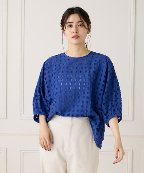 7-IDconcept / セブンアイディーコンセプト シャツ・ブラウス | 《大きいサイズ》ポンチョ風バンドカラーブラウス | 詳細9