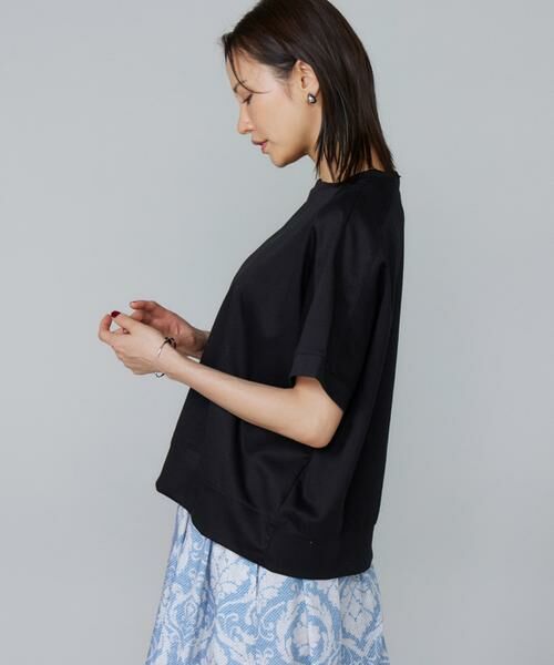 【極美品】ユナイテッドトウキョウ半袖カットソー ハイネック ロイヤルブルー human woman ◇シアータートルカットソー ロイヤルブルー