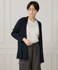 7-IDconcept / セブンアイディーコンセプト カーディガン・ボレロ | 《大きいサイズ》着流しカーディガン