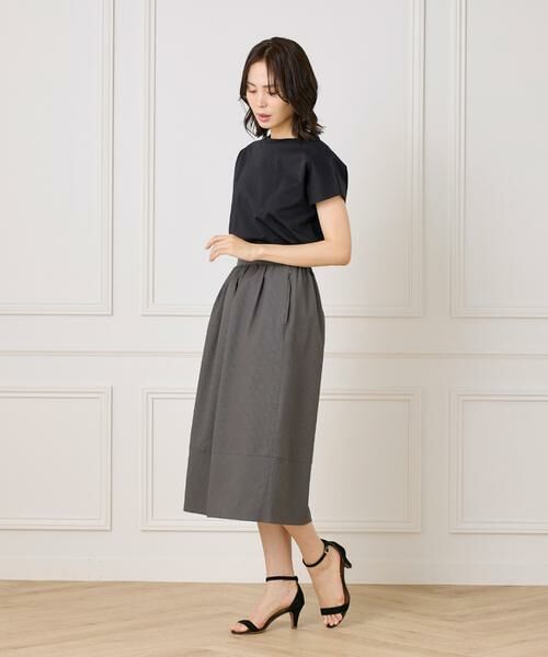 7-IDconcept / セブンアイディーコンセプト ミニ・ひざ丈スカート | 《大きいサイズ》サッカーチェック 切り替えギャザースカート | 詳細4