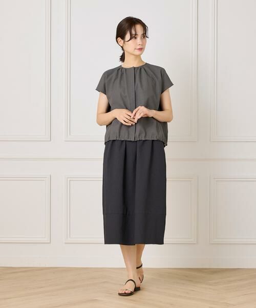 7-IDconcept / セブンアイディーコンセプト ミニ・ひざ丈スカート | 《大きいサイズ》サッカーチェック 切り替えギャザースカート | 詳細8