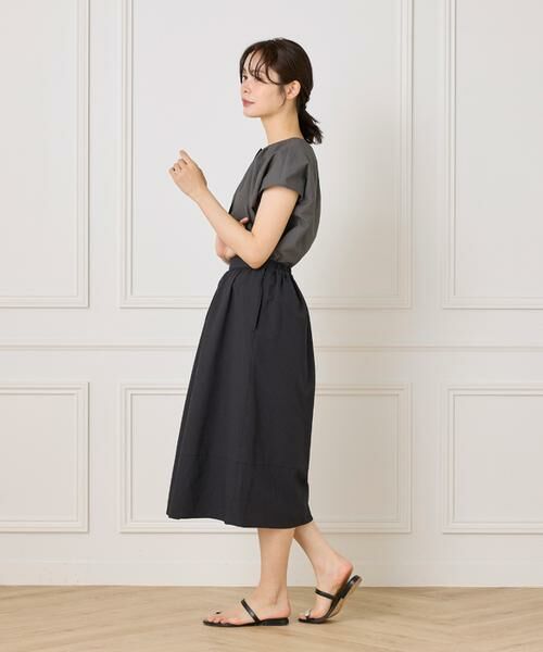 7-IDconcept / セブンアイディーコンセプト ミニ・ひざ丈スカート | 《大きいサイズ》サッカーチェック 切り替えギャザースカート | 詳細23