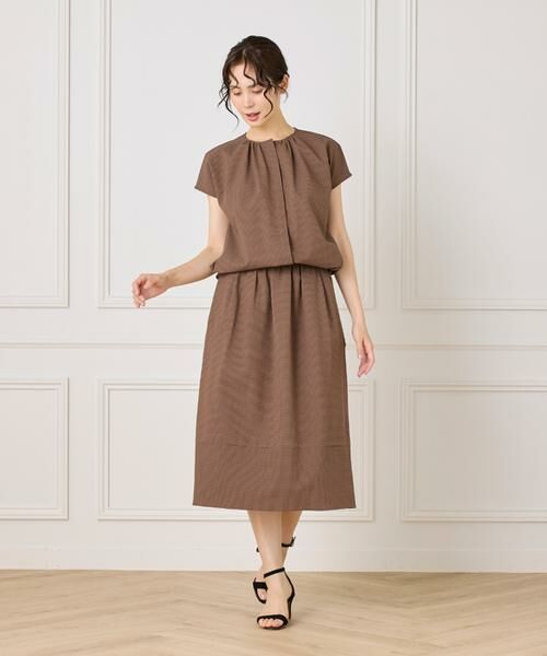 7-IDconcept / セブンアイディーコンセプト ミニ・ひざ丈スカート | 《大きいサイズ》サッカーチェック 切り替えギャザースカート | 詳細17