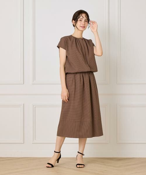 7-IDconcept / セブンアイディーコンセプト ミニ・ひざ丈スカート | 《大きいサイズ》サッカーチェック 切り替えギャザースカート | 詳細30