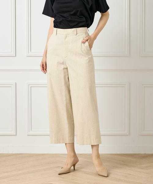 7-IDconcept / セブンアイディーコンセプト ショート・ハーフ・半端丈パンツ | ワイドクロップトパンツ(ベージュ2)