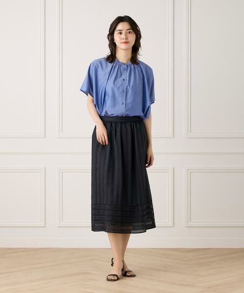 7-IDconcept / セブンアイディーコンセプト シャツ・ブラウス | 《WEB限定カラー》ポンチョ風バンドカラーブラウス | 詳細12