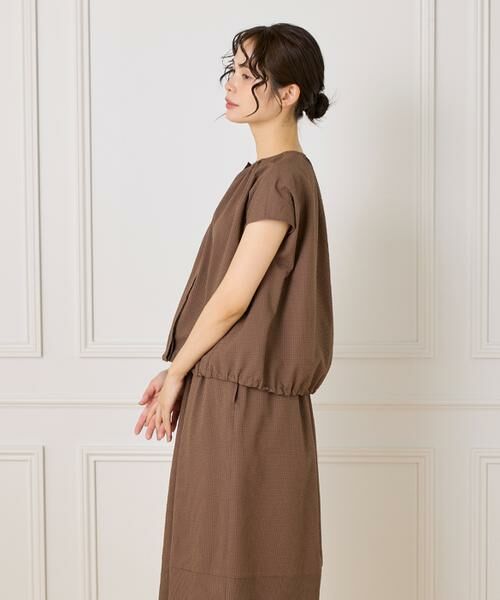 7-IDconcept / セブンアイディーコンセプト シャツ・ブラウス | サッカーチェック フレンチスリーブブラウス | 詳細14