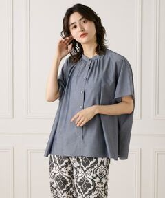 7-IDconcept / セブンアイディーコンセプト シャツ・ブラウス | 《大きいサイズ》《WEB限定カラー》ポンチョ風バンドカラーブラウス