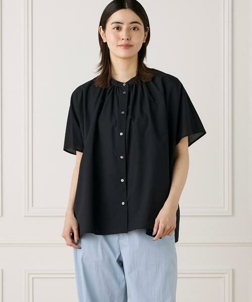 7-IDconcept / セブンアイディーコンセプト シャツ・ブラウス | 《大きいサイズ》《WEB限定カラー》ポンチョ風バンドカラーブラウス | 詳細1