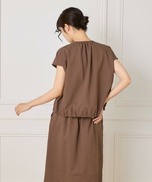 7-IDconcept / セブンアイディーコンセプト シャツ・ブラウス | 《大きいサイズ》サッカーチェック フレンチスリーブブラウス | 詳細15