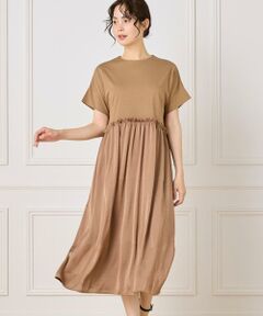 7-IDconcept / セブンアイディーコンセプト ミニ丈・ひざ丈ワンピース | 《大きいサイズ》コンビネーションワンピース