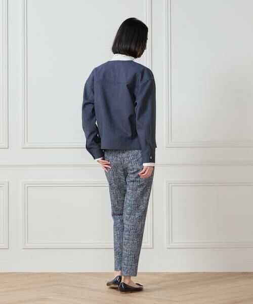 7-IDconcept / セブンアイディーコンセプト ノーカラージャケット | 《大きいサイズ》デニムノーカラーブルゾン | 詳細5