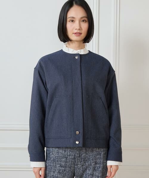 7-IDconcept / セブンアイディーコンセプト ノーカラージャケット | 《大きいサイズ》デニムノーカラーブルゾン | 詳細6