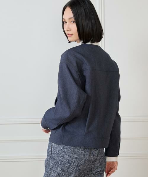 7-IDconcept / セブンアイディーコンセプト ノーカラージャケット | 《大きいサイズ》デニムノーカラーブルゾン | 詳細8