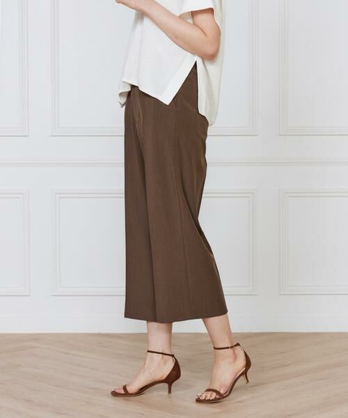 7-IDconcept/セブンアイディーコンセプト ワイドクロップトパンツ ブラウン 09