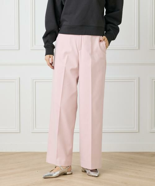 7-IDconcept/セブンアイディーコンセプト センタープレスワイドパンツ ピンク1 07