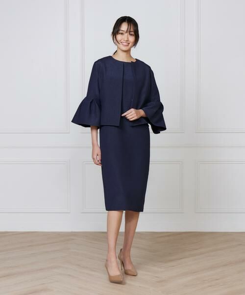 7-IDconcept / セブンアイディーコンセプト ミニ丈・ひざ丈ワンピース | 《大きいサイズ》フクレジャカードワンピース | 詳細5