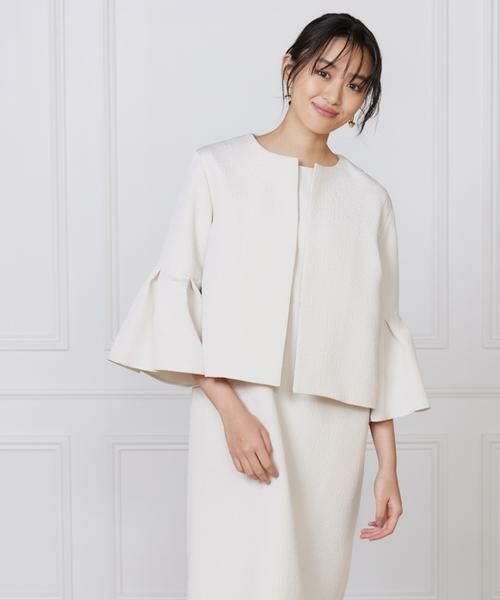 7-IDconcept / セブンアイディーコンセプト ノーカラージャケット | タックフレアースリーブジャケット | 詳細10