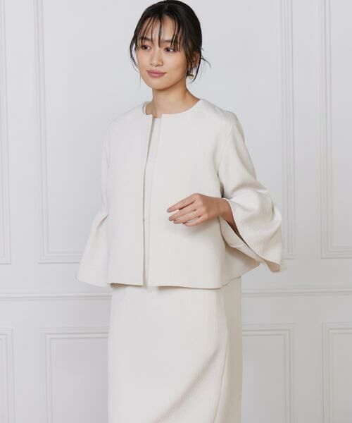 7-IDconcept / セブンアイディーコンセプト ノーカラージャケット | タックフレアースリーブジャケット | 詳細11