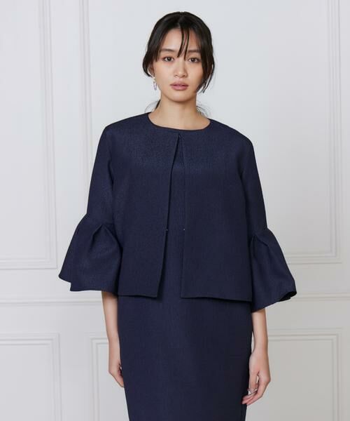 7-IDconcept / セブンアイディーコンセプト ノーカラージャケット | タックフレアースリーブジャケット | 詳細13