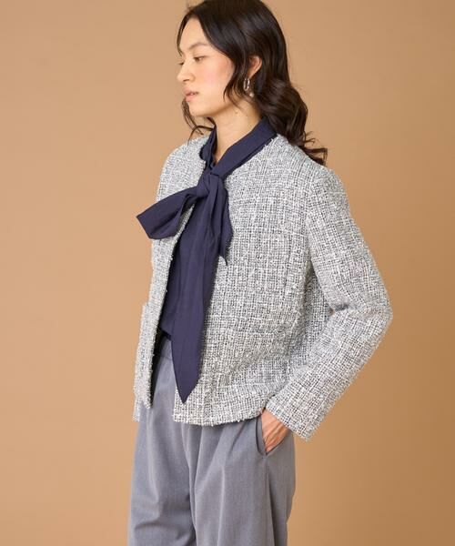 7-IDconcept / セブンアイディーコンセプト ノーカラージャケット | ツイードノーカラージャケット | 詳細1
