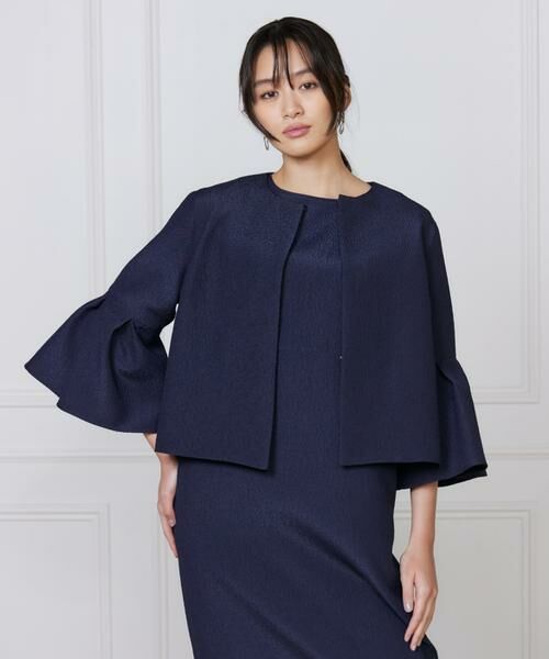 7-IDconcept / セブンアイディーコンセプト ノーカラージャケット | 《大きいサイズ》タックフレアースリーブジャケット | 詳細12