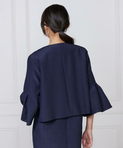 7-IDconcept / セブンアイディーコンセプト ノーカラージャケット | 《大きいサイズ》タックフレアースリーブジャケット | 詳細15