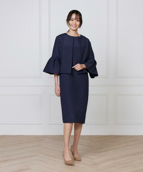 7-IDconcept / セブンアイディーコンセプト ノーカラージャケット | 《大きいサイズ》タックフレアースリーブジャケット | 詳細2