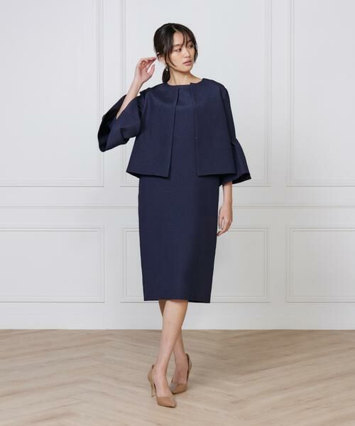 7-IDconcept / セブンアイディーコンセプト ノーカラージャケット | 《大きいサイズ》タックフレアースリーブジャケット | 詳細3