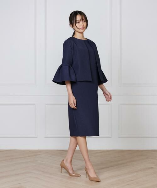 7-IDconcept / セブンアイディーコンセプト ノーカラージャケット | 《大きいサイズ》タックフレアースリーブジャケット | 詳細4